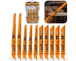Reciprozaagbladen - 10 stuks - HCS - Zaagbladen - Zaag - Geschikt voor hout, metaal, kunststof - 150 mm - 200 mm - Universeel
