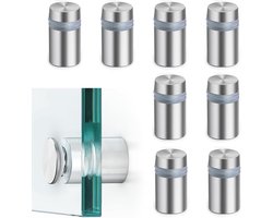 Reclamespijkers-afstandhouders schroeven van glas - nummerplaathouders - afstandhouders voor nummerborden - reclame van roestvrij staal - borden spiegels - 12 x 20 mm - 8 stuks