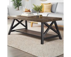 Rectangular Coffee Table Wooden Tea Table with One Layer Shelf Rectangular Tea Table Retro Sofa Table Coffee Side Table for Sofa Beside Living Room Home Furniture Dark Grey