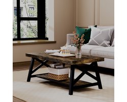 Rectangular Coffee Table Wooden Tea Table with One Layer Shelf Rectangular Tea Table Retro Sofa Table Coffee Side Table for Sofa Beside Living Room Home Furniture Dark Grey
