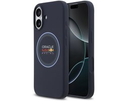 Red Bull Siliconen Hoesje Geschikt voor iPhone 17 – Navy – MagSafe Compatibel – Blue Ring Design – Schokbestendig