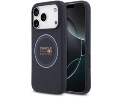 Red Bull Siliconen Hoesje Geschikt voor iPhone 17 Pro – Navy – MagSafe Compatibel – Blue Ring Design – Schokbestendig