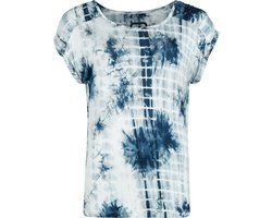 R.E.D. ROCK-ENGINEERED DESIGN wit-blauw T-shirt met uniek batikpatroon Vrouwen - S