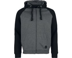 R.E.D. Rock-Engineered Design Zwart/grijze jas met capuchon en raglanmouwen - Heren - L