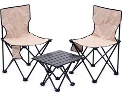 Redcliffs - Camping set - Tafel met 2 stoelen - Opvouwbaar - Compact - Kampeerset - inclusief opbergzak