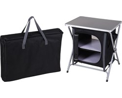 Redcliffs campingkast - 2 lagen - opvouwbaar - inklapbaar - zwart