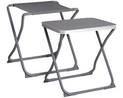 Redcliffs Campingkrukje / tafel - opvouwbaar - metaal - 47 x 37 x 47 cm - incl tafelblad - stoel/kruk