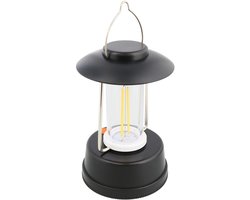 Redcliffs Campinglamp - LED Lantaarn - 2 lichtstanden - ophangbaar - zwart - 8 x 8 x 12 cm