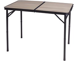Redcliffs Campingtafel - aluminium - lichtgewicht - hout/zwart - 90 x 60 x 70 cm - verstelbaar/opvouwbaar