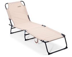 RedCliffs - Tuinstoel - Verstelbare Rugleuning - Opvouwbaar - Beigekleurig