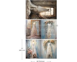 Redesign - Decoupage Tissue Paper PACK - Whispers of White - 3vellen 48,2 x 76,2 cm