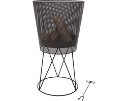 RedFire – Amarillo – Inclusief vuurpook – Zwart - Staal – Vuurkorf – Fire Pit – Stevig staal – Diameter 44,5cm – Terrasverwarming – Sfeerhaard – Fire basket