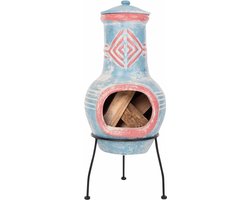 RedFire – Colima – Blauw & Rood - Kleihaard – Terrashaard – Fireplace – Stevig - Terrasverwarming – Sfeerhaard