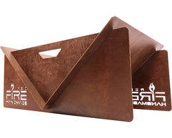 RedFire – Firepit V – Bruin - Staal – Vuurschaal – Fire Pit – Stevig staal - Industrieel – Terrasverwarming – Sfeerhaard