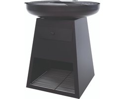 RedFire – Havana – Zwart - Staal – Vuurschaal – Fire Pit – Stevig staal – Diameter 80cm – Hoogte: 92cm - Industrieel – Terrasverwarming – Sfeerhaard – BBQ – Grill – Houtopslag