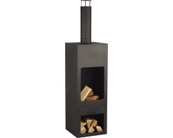 RedFire – Jersey XXL– Zwart - Staal – Vuurkorf – Tuinhaard - Stevig staal – Inclusief houtrooster- Industrieel – Terrasverwarming – Sfeerhaard