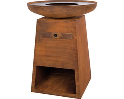 RedFire - Orion - Roest - Staal - Vuurschaal - Fire Pit - Stevig staal - Diameter 80cm - Industrieel - Terrasverwarming - Sfeerhaard - BBQ - Grill