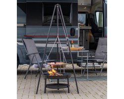 RedFire Tuinbarbecue met driepoot en vuurschaal 50 cm zwart