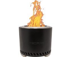 RedFire - Volcano - Large - Zwart - Vuurhaard - Incl. beschermhoes - Hout & pellet gestookt - Drievoudige verbranding