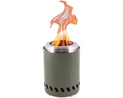 RedFire - Volcano - Small - Olijf groen - Tafelhaard - Incl. beschermhoes & protectie mat - Hout & pellet gestookt - Drievoudige verbranding