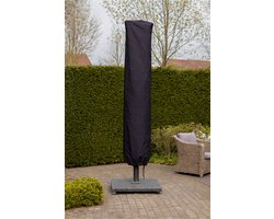 Redlabel parasolhoes voor zweefparasol - 250x55x60 cm - met Rits, Stok en Trekkoord incl. Stopper- Zwarte Parasolhoes - Zweefparasolhoes rechte mast