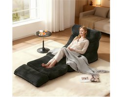 REDOM - 1-Zits Fauteuilbed - Omvormbaar 2-in-1 - Minimalistische slaapbank voor woonkamer - Stof - Zwart - 83 x 83 x 83 cm