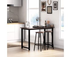 REDOM Barkrukken Set Van 2 - Voetensteun - Industrieel - Keuken En Bartafel - Multiplex - Bruin - 42 x 42 x 65 cm