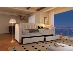 REDOM Bedbank 90x200 cm, fluwelen bekleding beige, met USB/Type-C en leeslamp