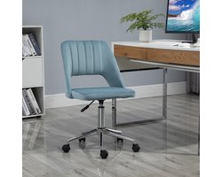 REDOM Bureaustoel - Ergonomisch Ontwerp - In Hoogte Verstelbaar - Draaibaar Met Wielen - Polyester - Blauw - 49 X 60 X 79-91 Cm