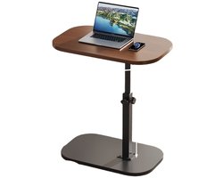 REDOM C-Vorm Bijzettafel – 37×23,8 cm – Verstelbaar 45–80 cm & 360° Draaibaar – Sofa Bijzettafel voor Woonkamer en Slaapkamer – Stevig Metaalframe – Zwart