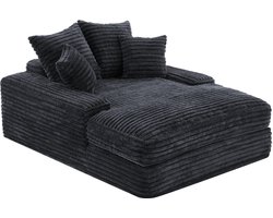 REDOM - Ligbank - Ergonomisch En Zonder Montage - Modern - Voor Woonkamer - Schuim - Grijs - 135 X 165 X 58 Cm