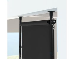 REDOM Luxe Verticale Zonwering Zonder Boren (120 cm) - Uitschuifbaar Klemscherm / Balkonscherm (220-310cm) - Antraciet