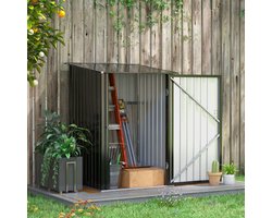 REDOM - Metalen Tuinschuur - Afsluitbare Deur - Schuin Dak - Staal - Donkergrijs - 100 x 103 x 160 cm