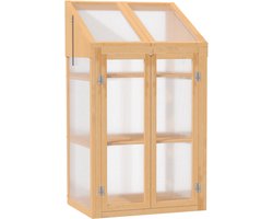 REDOM - Minikas - 3 Schappen - Voor Tuin Of Balkon - Hout - Bruin - 70 X 50 X 120 Cm
