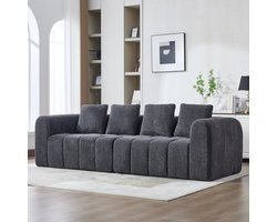 REDOM Modulaire Bank + Sofa - Ruime 3-zits - 2-delig met diepe zit - Moderne bank voor woonkamer - Zachte stoffen bekleding - Donkergrijs - 260 x 95,5 x 70 cm