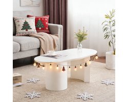 REDOM Salontafel 100*(40-50)*40.5 cm van MDF-hout, wit gelakt blad met onregelmatig elegant ontwerp