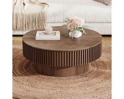 REDOM - Salontafel - Met Opbergruimte - Modern - Voor Woonkamer Of Slaapkamer - MDF Met Houten Fineer - Walnoot