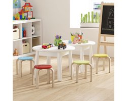 REDOM Stapelhockers - Stapelbaar - Scandinavische Stijl - Woonruimte - Hout - Multicolor - 36 × 36 × 30 cm