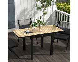 REDOM - Uitschuifbare Buitentafel - Aluminium - Geel - 81/162 X 80 X 75 Cm - Voor Terras En Balkon