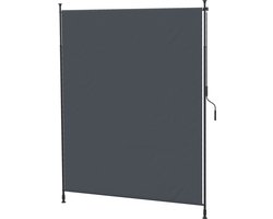 REDOM - Verticale Balkonmarkies - Uitschuifbaar En In Hoogte Verstelbaar - Voor Terras En Balkon - Aluminium - Grijs - 200 X 215-305 Cm