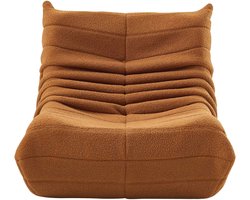 REDOM Zitzak Fauteuil – 90x105 cm – Zachte Teddy Fleece – Oranje Relaxstoel – Lichtgewicht & Draagbaar voor Studentenkamer of Gamehoek