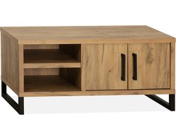 Reeuwijk TV Meubel Klein - Eiken Hout Look - 110 x 45 x 50 cm - TV Kast - 2 deuren, 2 open vakken