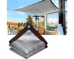 Reflecterend Aluminium Schaduwnet 2x3m | 99% Schaduw & Extreem Hittewerend | UV-Beschermingsnet met Zeilringen | Zonneschermdoek voor Kas, Terras, Auto & Buiten | Zilver