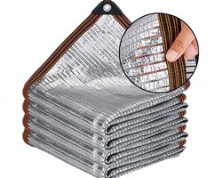 Reflecterend Aluminium Schaduwnet - 2x3m - 99% Schaduwgraad - Extreem Hittewerend - Met Zeilringen - Voor Auto, Hond & Camping - Zilver