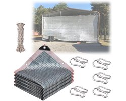 Reflecterend doek - Aluminium zeil - Zonwering buiten - 75% warmte reflectie - 3x4 meter - Zilver