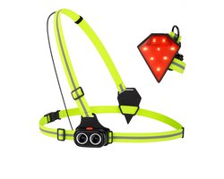 Reflecterend Hardloopvest met LED Verlichting - Hardloopverlichting oplaadbaar - Waterdicht Veiligheidsvest - 70° Draaibare Lamp - Verlichting Wandelen & Hardlopen