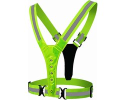 Reflecterend vest - Led vest - Led verlichting - Reflectievest - Groen - Reflecterend hardloopvest - Veiligheidsvest - Batterijen meegeleverd
