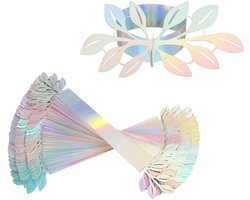 Reflecterende servetring - 50 stuks - spiegel gekleurd blad servethouder - bruiloft - feest - eettafel decor - speciale evenementen - kerstmis