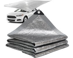 Reflective Aluminet Schaduwdoek Met Ogen – 99% Zonwerend – HDPE Schaduwdoek – Ademend – Versterkte Randen – 3 x 3 m – 1 Stuk – Zilver