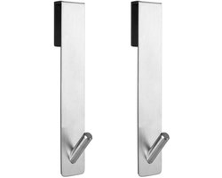 REFTTENW Handdoekhaakjes 17,8 cm roestvrijstalen Deurhaken Voor Douchewand douchedeurhaken Zonder boren 2 stuks Douche Glazen Handdoekhaakjes RVS Voor frameloze glasdiktes onder 12mm Zilver